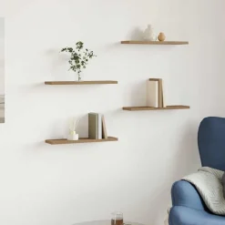 Discount vidaXL Vägghyllor 4 st 40x10x1,5 cm konstruerat trä Artisan ek
