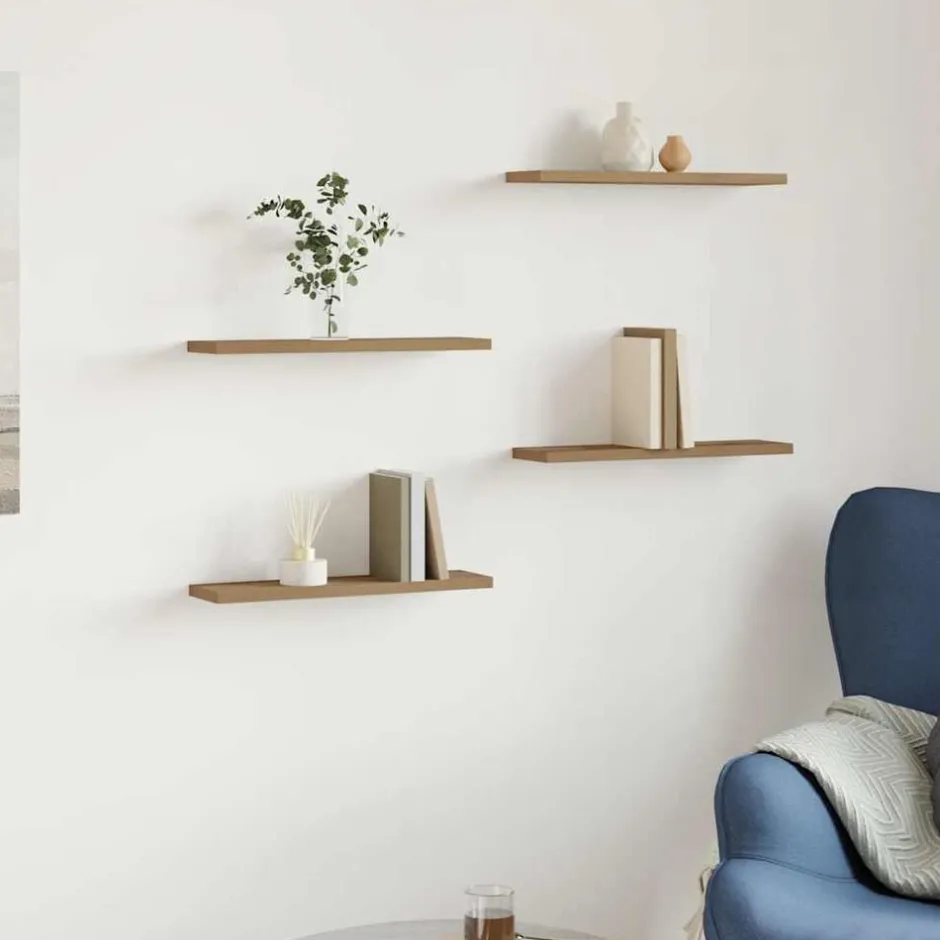 Discount vidaXL Vägghyllor 4 st 40x10x1,5 cm konstruerat trä Artisan ek