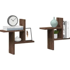vidaXL Vägghyllor 2 st brun ek 38x12x38 cm konstruerat trä