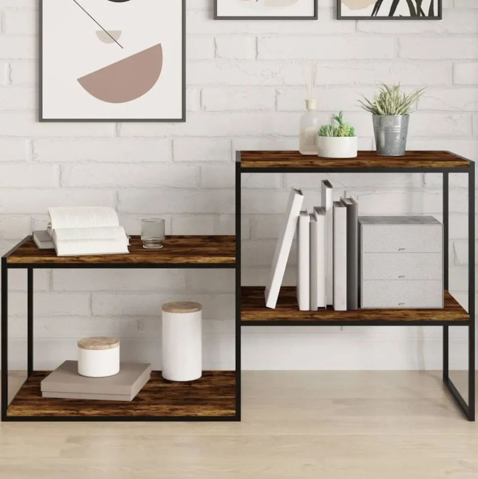 vidaXL Vägghyllor 4 st rökfärgad ek 60x40x1,5 cm konstruerat trä