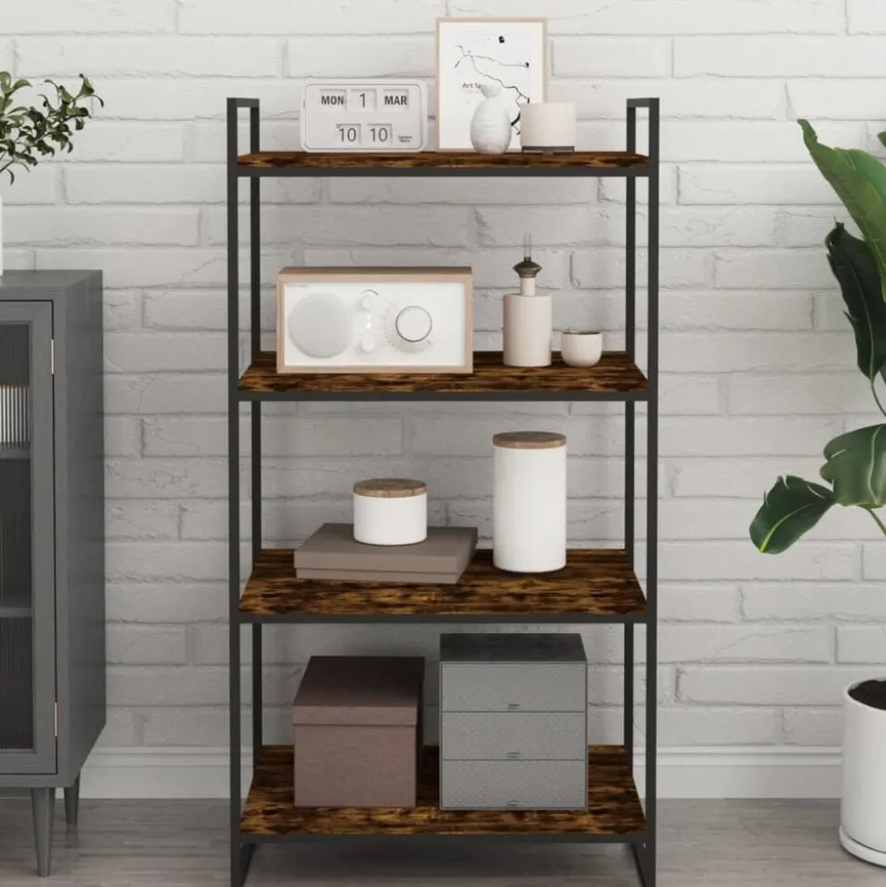 vidaXL Vägghyllor 4 st rökfärgad ek 60x40x1,5 cm konstruerat trä
