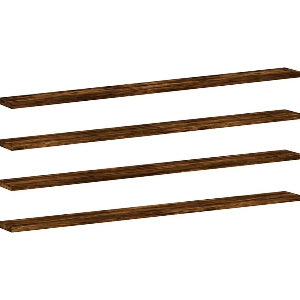 vidaXL Vägghyllor 4 st rökfärgad ek 100x10x1,5 cm konstruerat trä