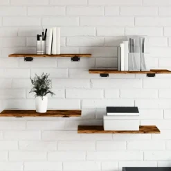 Discount vidaXL Vägghyllor 4 st 60x30x1,5 cm konstruerat trä Rökfärgad ek