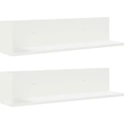 vidaXL Vägghyllor 2 st vit 75x16,5x16,5 cm konstruerat trä