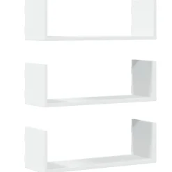 vidaXL Vägghyllor 3 st vit 58x18x18 cm konstruerat trä
