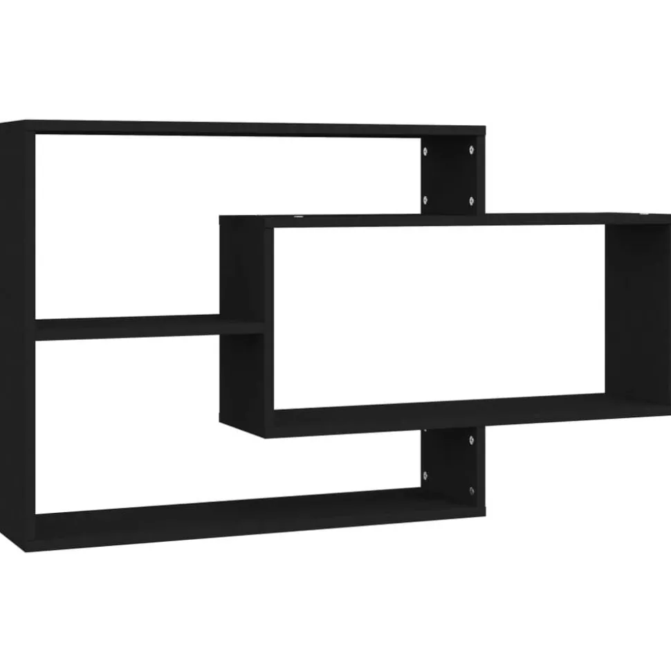 vidaXL Vägghyllor svart 104x20x58,5 cm konstruerat trä