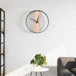 Best vidaXL Väggklocka Ø35 cm järn och ekträ Brun
