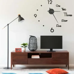 vidaXL Väggklocka 3D modern design svart 100 cm XXL
