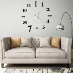 vidaXL Väggklocka 3D modern design 100 cm XXL svart
