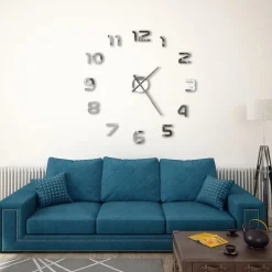 vidaXL Väggklocka 3D modern design 100 cm XXL silver