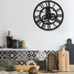 vidaXL Väggklocka svart 30 cm akryl