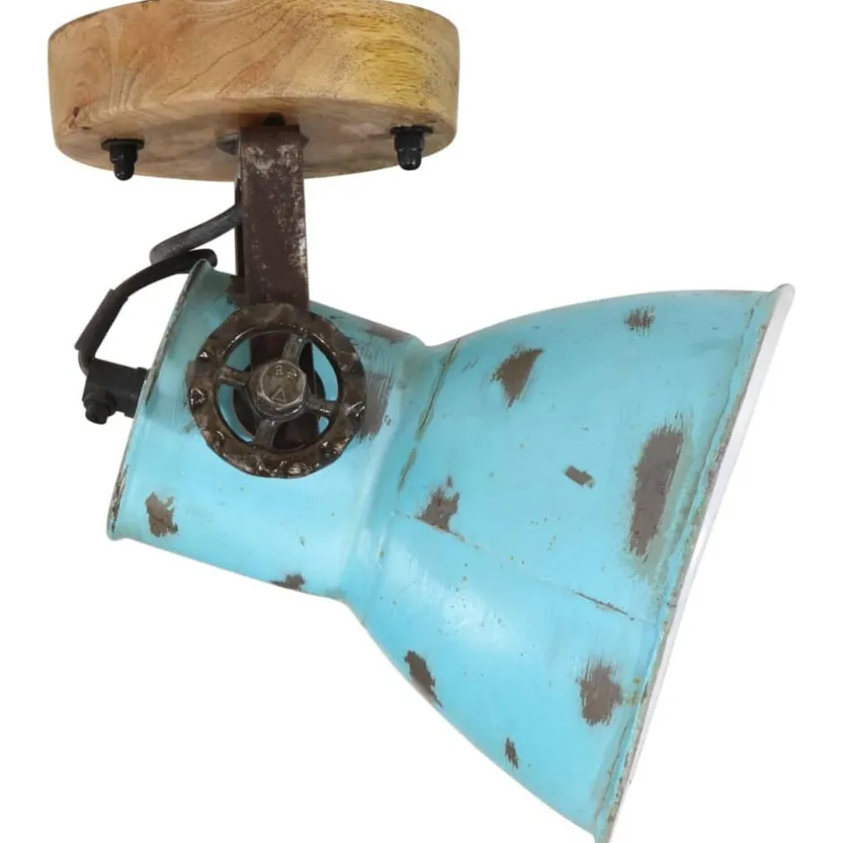 Discount vidaXL Vägglampa 25 W nött 11,5x11,5x25 cm E27 Blå