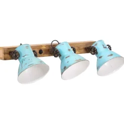vidaXL Vägglampa 25 W nött 65x25 cm E27 Blå
