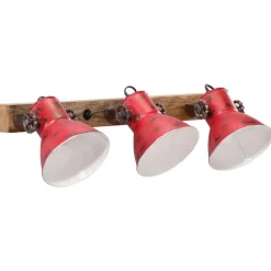 vidaXL Vägglampa 25 W nött röd 65x25 cm E27