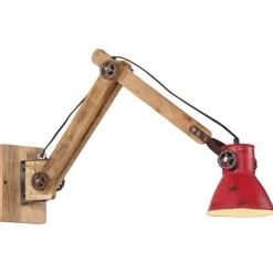 vidaXL Vägglampa 25 W nött 96x15x20 cm E27 Röd