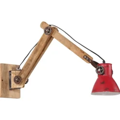 vidaXL Vägglampa 25 W nött 96x15x20 cm E27 Röd