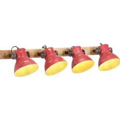 Best vidaXL Vägglampa 25 W nött 90x25 cm E27 Röd