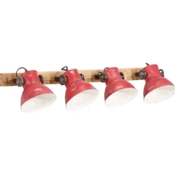 Best vidaXL Vägglampa 25 W nött 90x25 cm E27 Röd
