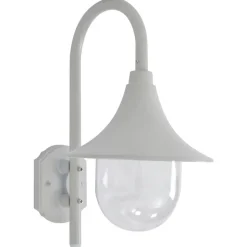vidaXL Vägglampa för trädgård E27 42 cm aluminium vit