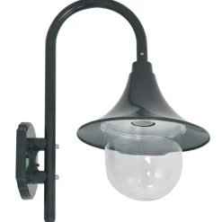 vidaXL Vägglampa för trädgård E27 42 cm aluminium mörkgrön
