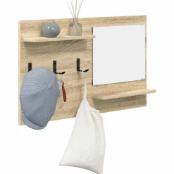 vidaXL Väggmonterad Klädhängare med hylla Sonoma-ek 90 x 10 x 50 cm