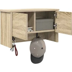 Hot vidaXL Väggmonterad Klädhängare med hylla Sonoma-ek 50 x 20 x 30 cm Sonoma ek
