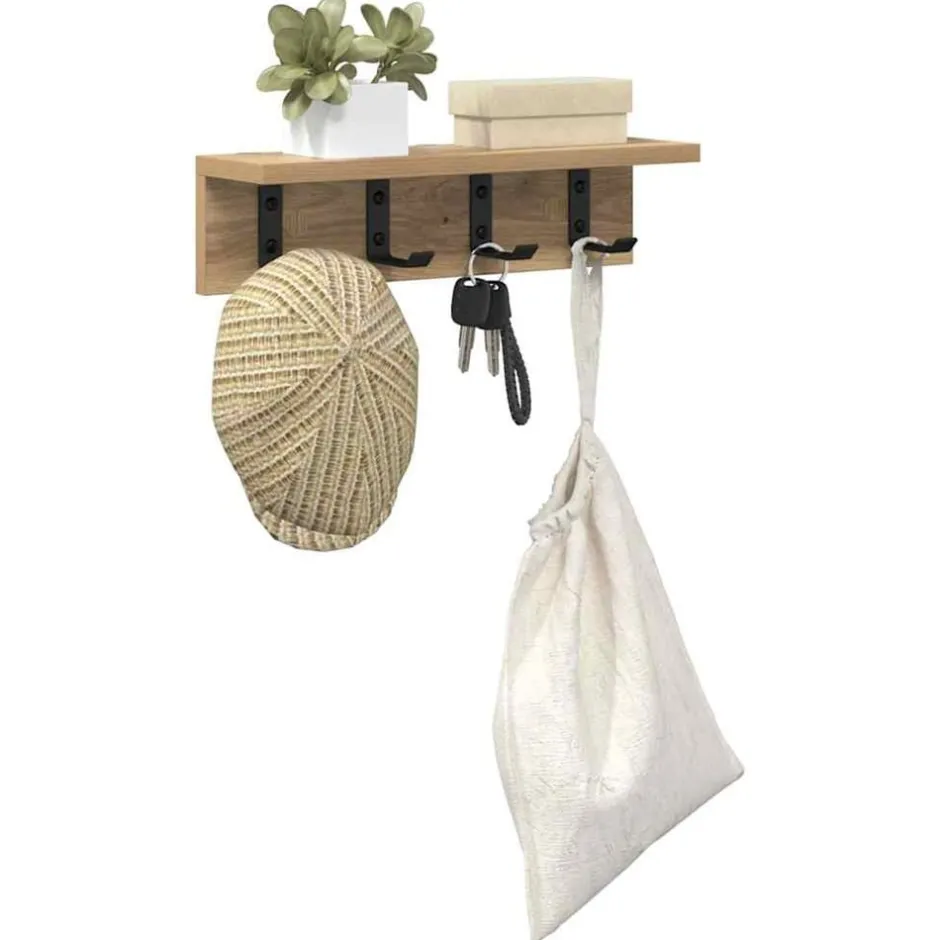 Sale vidaXL Väggmonterad Klädhängare 40 x 10,5 x 10,5 cm artisan ek