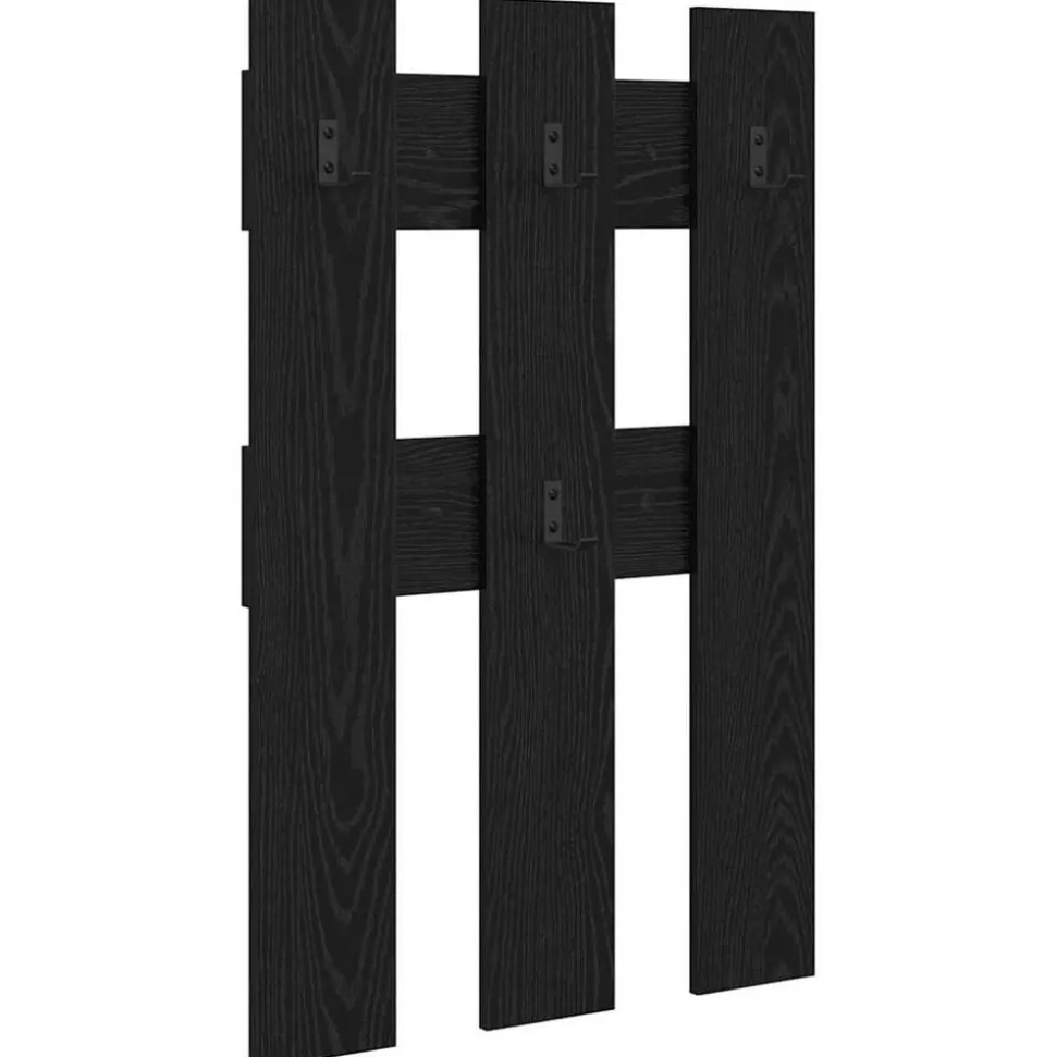 vidaXL Väggmonterad Klädhängare Väggmonterad Svart Ek 65 x 3 x 100 cm