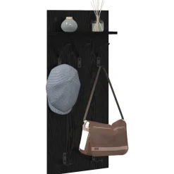 Clearance vidaXL Väggmonterad Klädhängare med hylla 40 x 10 x 90 cm Svart ek