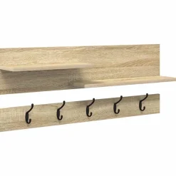 vidaXL Väggmonterad Klädhängare med hylla Sonoma-ek 90 x 15 x 36 cm