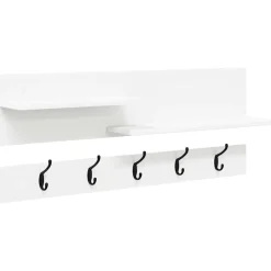 vidaXL Väggmonterad Klädhängare Vit 90 x 15 x 36 cm Konstruerat trä