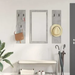 Outlet vidaXL Väggmonterad Klädhängare med lagring 96 x 1,5 x 90 cm Betonggrå