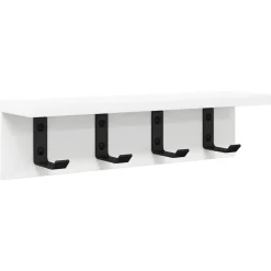 vidaXL Väggmonterad Klädhängare Väggmonterad Vit 40 x 10,5 x 10,5 cm
