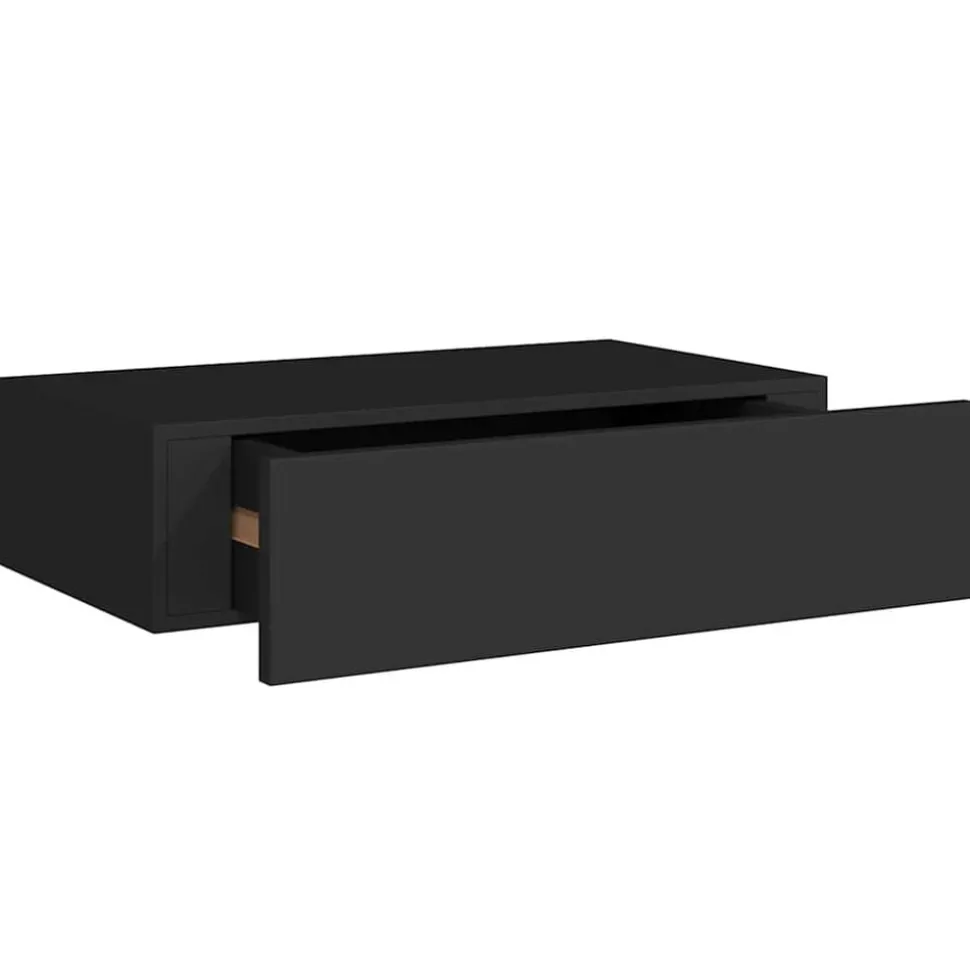 vidaXL Väggmonterad låda svart 40x23,5x10 cm MDF