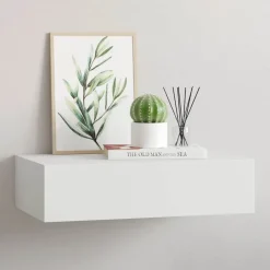 vidaXL Väggmonterad låda vit 40x23,5x10 cm MDF