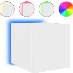 vidaXL Väggmonterad tv-bänk LED vit 30,5x35x30 cm