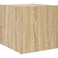 Clearance vidaXL Väggmonterad tv-bänk LED sonoma-ek 30,5x35x30 cm Sonoma ek