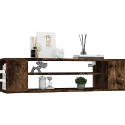 vidaXL Väggmonterad tv-bänk rökfärgad ek 100x30x26,5cm konstruerat trä