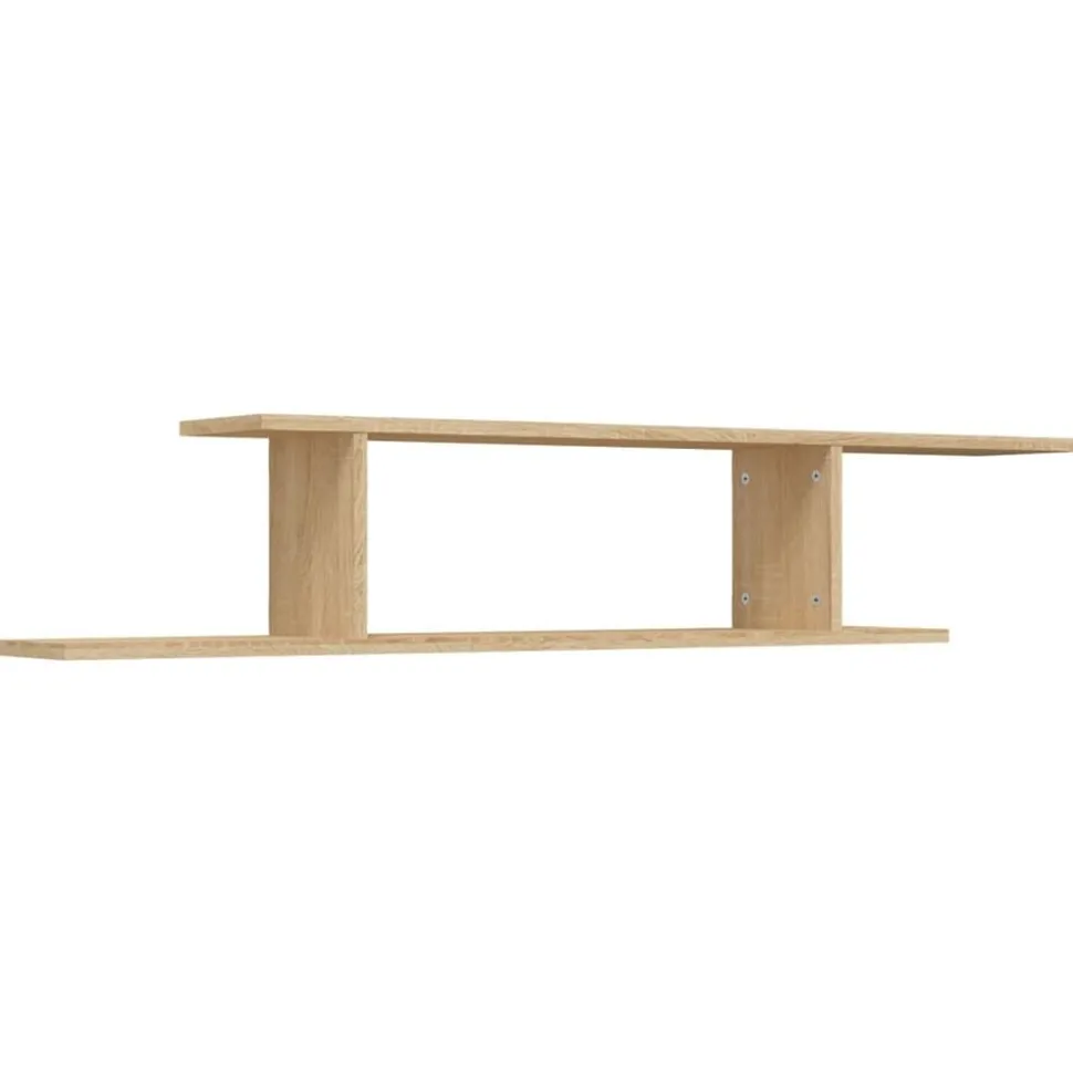 vidaXL Väggmonterad tv-hylla sonoma-ek 125x18x23 cm konstruerat trä
