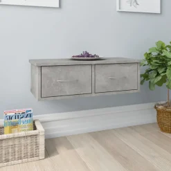 vidaXL Väggmonterade lådor betonggrå 60x26x18,5 cm konstruerat trä