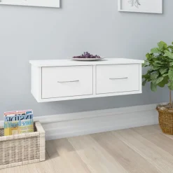vidaXL Väggmonterade lådor vit 60x26x18,5 cm konstruerat trä