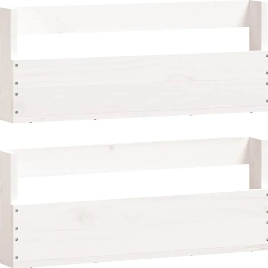 Sale vidaXL Väggmonterade skoställ 2 st 59x9x23 cm massivt furu Vit