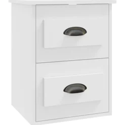vidaXL Väggmonterade sängbord vit 41,5x36x53cm