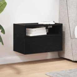 Clearance vidaXL Väggmonterade sängbord 45x26x28,5 cm Svart