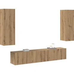 New vidaXL Väggmonterade TV-skåp 4 st ek konstruerat trä artisan ek