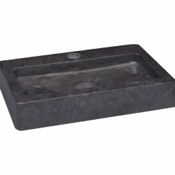 vidaXL Väggmonterat handfat svart 38x24x6,5 cm marmor