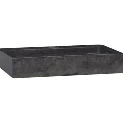 vidaXL Väggmonterat handfat svart 38x24x6,5 cm marmor