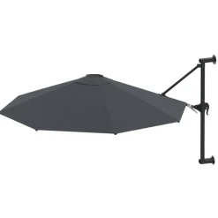 Outlet vidaXL Väggmonterat parasoll med metallstång 300 cm Antracit