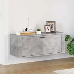 Sale vidaXL Väggmonterat skoställ 100x35x38 cm konstruerat trä Betonggrå