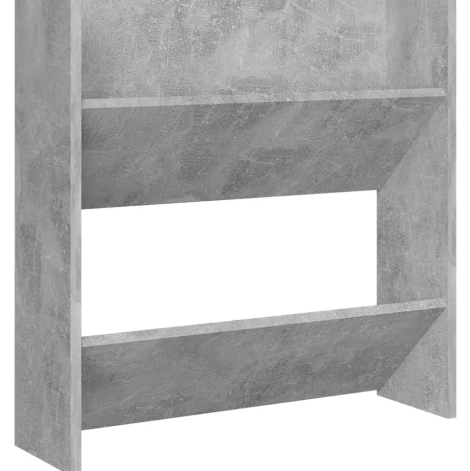 vidaXL Väggmonterat skoställ betonggrå 60x18x60 cm konstruerat trä